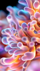 Poster - Colorful, fluid digital forms emerge, resembling coral structures in a mesmerizing underwater world. The intricate details captivate with their vibrant hues and organic shapes, inspiring imagination
