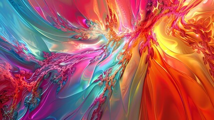 Poster - An abstract, colorful background with swirling lines and shapes.