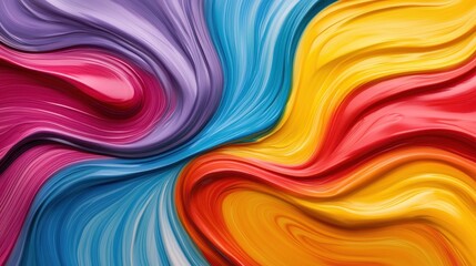 Aufkleber - A vibrant abstract swirl of colors, featuring shades of pink, blue, yellow, and red, creating a lively and dynamic visual effect.