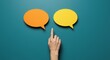 © Firman Dasmir - Index finger pointing to dialog bubbles showing choice or making selection