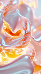 Poster - Layers of luminescent coral-like structures twist and turn, blending vibrant hues with fluid light. This stunning representation evokes the beauty of underwater ecosystems