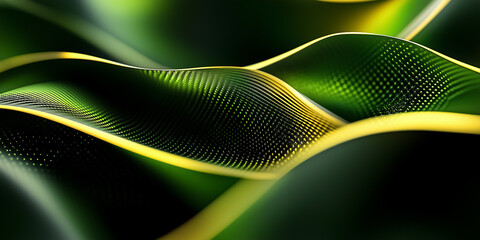Poster - Wavy, organic digital structures resemble vibrant plant growth, showcasing a stunning interplay of light and shadow. This mesmerizing display evokes a sense of natural beauty and innovation