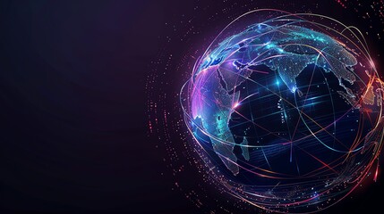 Poster - A digital rendering of a glowing, colorful, 3D globe.