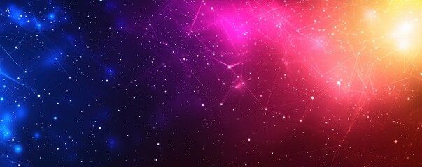 Aufkleber - A vibrant cosmic scene featuring swirling galaxies in shades of blue, pink, and orange with scattered stars and nebulae, evoking the beauty of the universe.