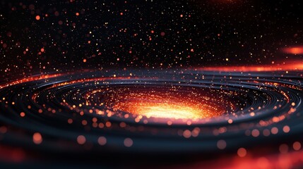 Aufkleber - A mesmerizing swirl of glowing particles creates a cosmic effect, reminiscent of a galaxy or stellar formation in deep space.