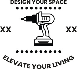 Wall Mural - illustration in the concept of interior design in line style