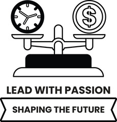 Wall Mural - a black and white image of a scale with a clock on one side