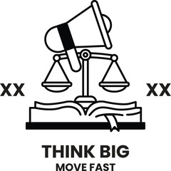 Wall Mural - a black and white image of a scale with a megaphone on top of it