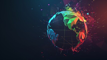 Poster - A digital rendering of a glowing, colorful, 3D globe.