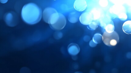 Poster - Abstract blue bokeh lights background