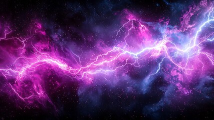 Wall Mural - Cosmic energy, vibrant lightning, space, powerful discharge, abstract background, digital art,  for website design