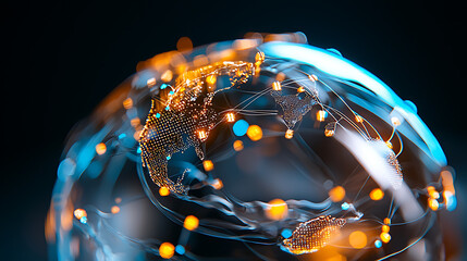 Poster - Global connectivity through digital networks virtual environment infographic technology abstract viewpoint