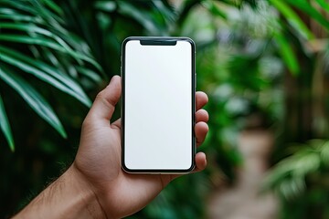 High Definition Image of a Hand is Holding a Smartphone with Copy Space and Isolated