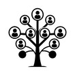 © Olga - Exploring the design of a family tree icon representing generational connections and lineage in a modern vector style