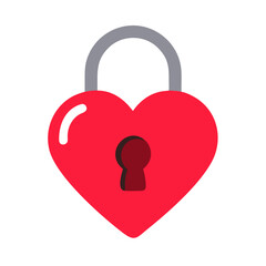 Poster - Heart lock icon symbolizes love, security, and commitment in a digital design context