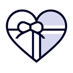 Poster - Heart shaped gift icon suitable for various festive occasions such as anniversaries, weddings, and birthdays