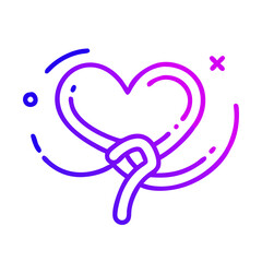 Poster - Elegant love knot vector icon design featuring intertwined heart shapes in purple and blue hues