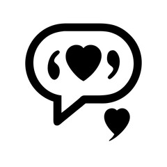 Poster - Vector icon featuring a love quote in a speech bubble with hearts in various sizes, conveying warmth and affection