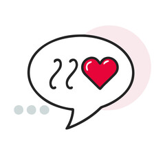 Poster - Design featuring a vector love quote icon with a heart in a speech bubble, perfect for expressing affection and romance in various contexts