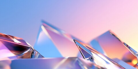 Poster - Abstract Crystal Prisms Gradient Background