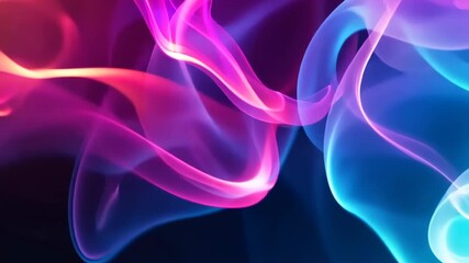 Poster - Vibrant swirls of pink and blue smoke create an abstract art.