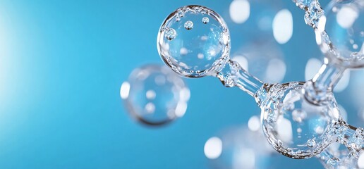 Poster - Molecular Structure on Light Blue Background