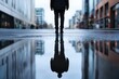 © IT - Illusion of weightlessness on a rainy street captures a moment of serene stillness and reflection in high definition