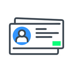 Poster - Business card design featuring a user profile icon and contact information in a modern vector style for professional networking