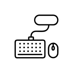 Poster - Vector illustration of a keyboard and mouse showcasing essential computer accessories for digital work and gaming setups
