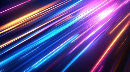 Poster - Vibrant streaks of colorful light create a dynamic background, enhancing visual appeal
