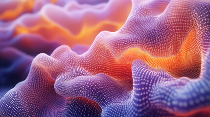 Poster - Intricate digital structures mimic the beauty of coral reefs, displaying vibrant colors and flowing shapes. The essence of underwater life is captured in a surreal digital artwork that invites wonder