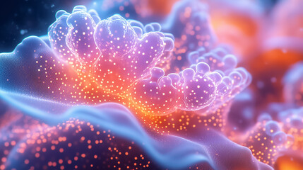 Poster - Dynamic forms emerge in a harmonious blend of colors, capturing the essence of coral structures through digital artistry. This visual celebrates nature’s beauty as vibrant textures intertwine
