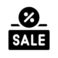 Poster - Clearance sale vector icon displaying discount percentage for promotional event at a retail store