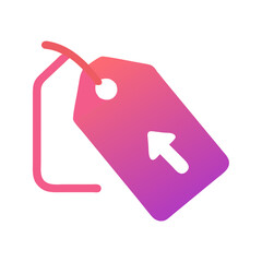 Poster - Price tag with upward arrow icon designed for showcasing product pricing and promotions in a modern, minimalist style suitable for digital interfaces