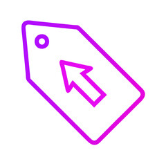 Poster - Price tag with upward arrow symbolizing shopping discounts and promotions in a modern vector design