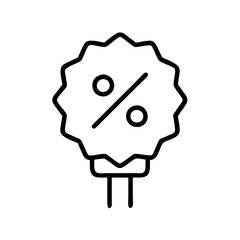 Poster - Round sale vector icon featuring a percentage symbol for promotional discounts in retail settings