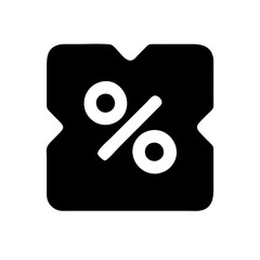Poster - Round sale icon featuring a percentage symbol in a bold vector design suitable for various promotional materials