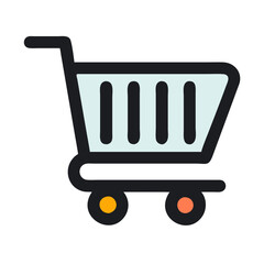Poster - Vector icon of a shopping cart representing online shopping and consumer goods in a minimalist design suitable for digital use