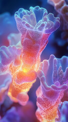 Poster - Abstract digital forms evoke the beauty of coral, illuminated with vibrant hues and intricate designs. A captivating experience of underwater artistry and creativity unfolds