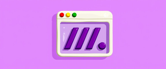 Poster - cartoonish web browser with purple bars and sphere