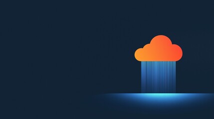Poster - Cloud Computing Network Illustrations Featuring Warning Symbols and Visual Elements for Digital Topics