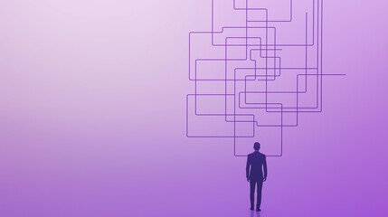 Poster - Conceptual Representation of Decentralized Finance Network with Smart Contract Connections and Human Silhouette