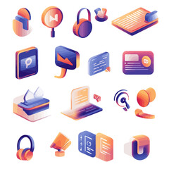 Poster - Isometric Digital Device Icons for Modern Business and Technology Design