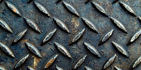 Aufkleber - Metal plate with a diamond pattern