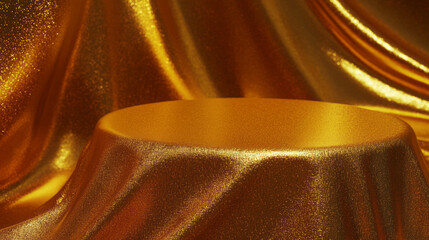 Poster - Luxurious gold podium with textured surface for elegant design and display