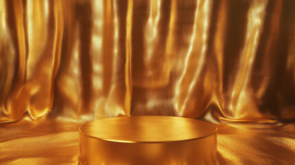 Aufkleber - Luxurious gold podium with elegant textured surface for premium display