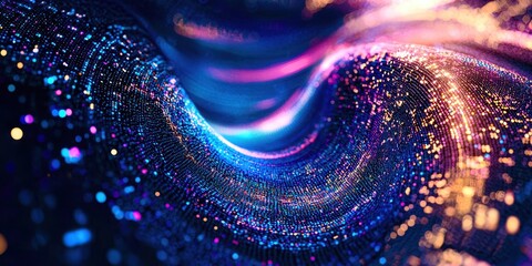 Poster - Colorful swirl of light and dark blue and purple