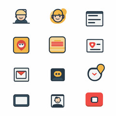 Poster - User interface icon set for website and mobile app development design