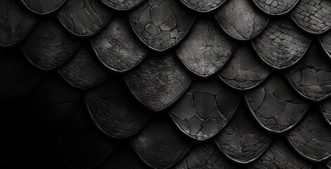 Aufkleber - Black and white photo of a dragon's scales