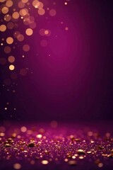 Wall Mural - purple background with golden glitter and sparkling lights a festive and elegant design